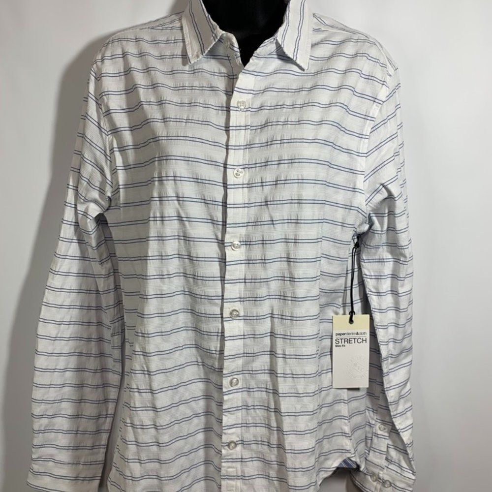 Paper Denim & Cloth Stretch Slim Fit Long Sleeve Button Down Shirt